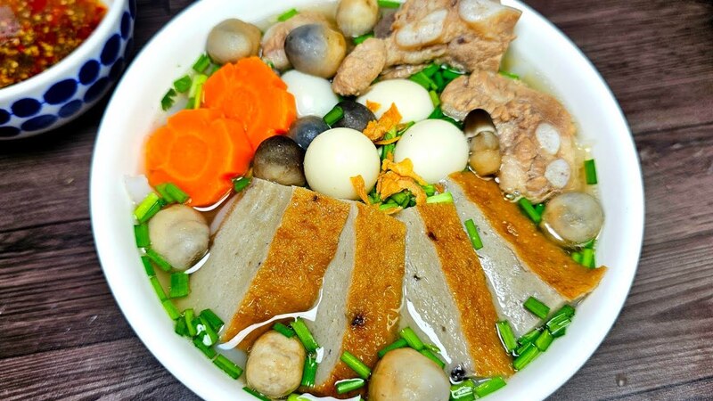 Canh chả cá rau củ